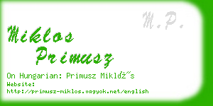 miklos primusz business card